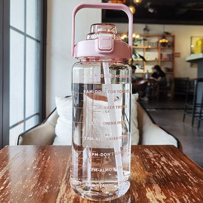 Large Capacity Plastic Straw Water Bottle