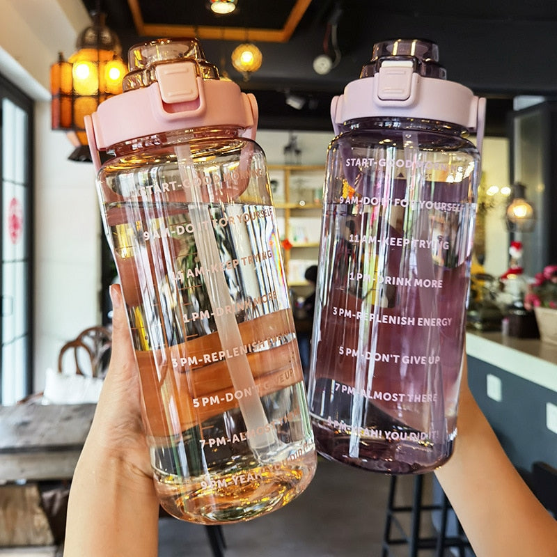 Large Capacity Plastic Straw Water Bottle